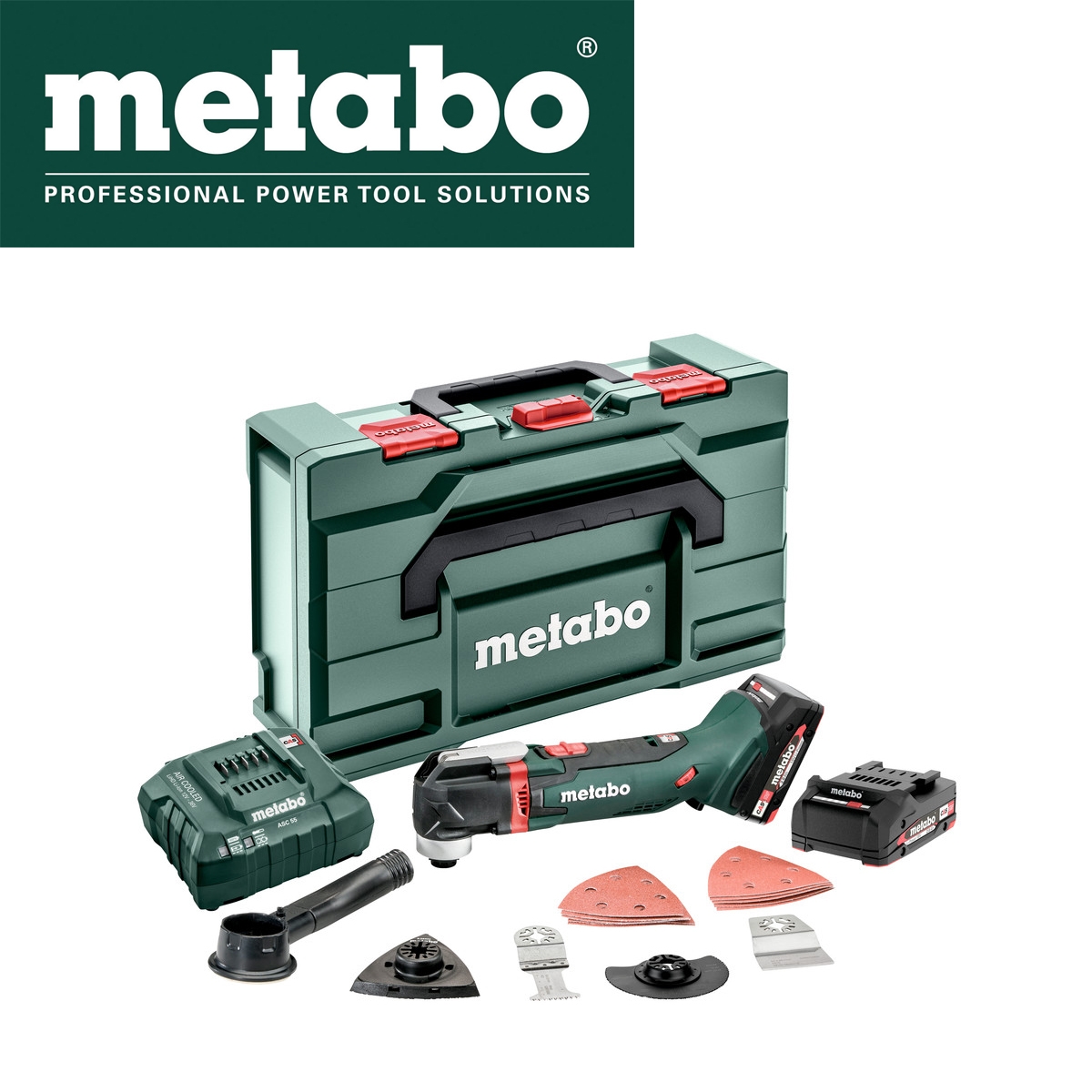 Aku višenamjenski-multifunkcijski alat Metabo ASC55 MT 18 LTX 613021510 sa 2 baterije 2.0Ah i punjačem u koferu 