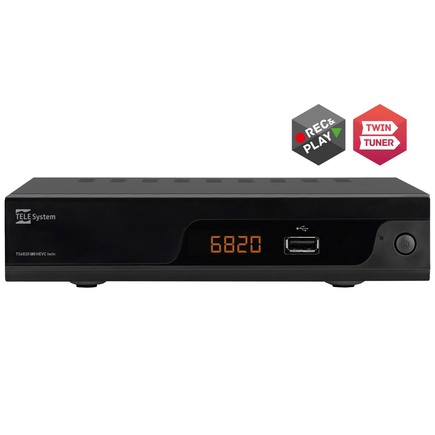 TELE System Prijemnik zemaljski, Twin DVB-T/T2, H.265/HEVC, HDMI,Scart - TS6820T2 Twin
