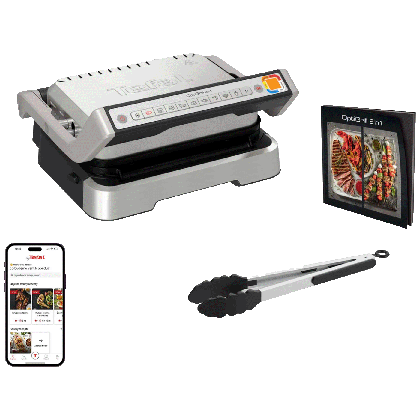 Tefal Grill kontaktni, 2u1, 2000W, Optigrill - GC773D30