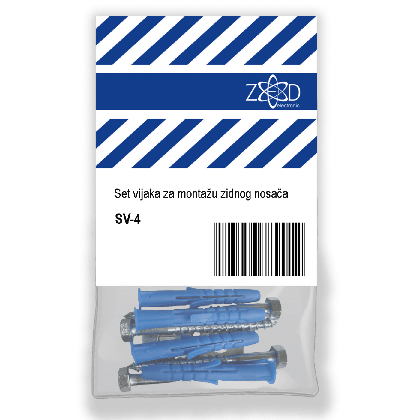 ZED electronic Set vijaka za montažu zidnog nosača, 4 sarafa u pak. - SV-4
