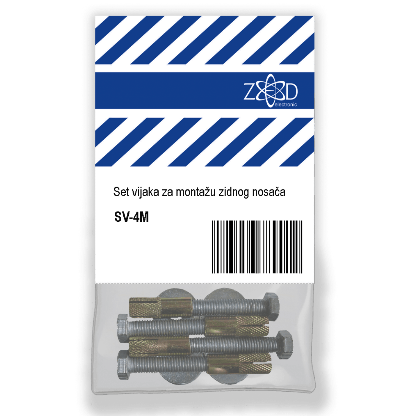 ZED electronic Set vijaka za montažu zidnog nosača, 4 sarafa u pak. MET. - SV-4M