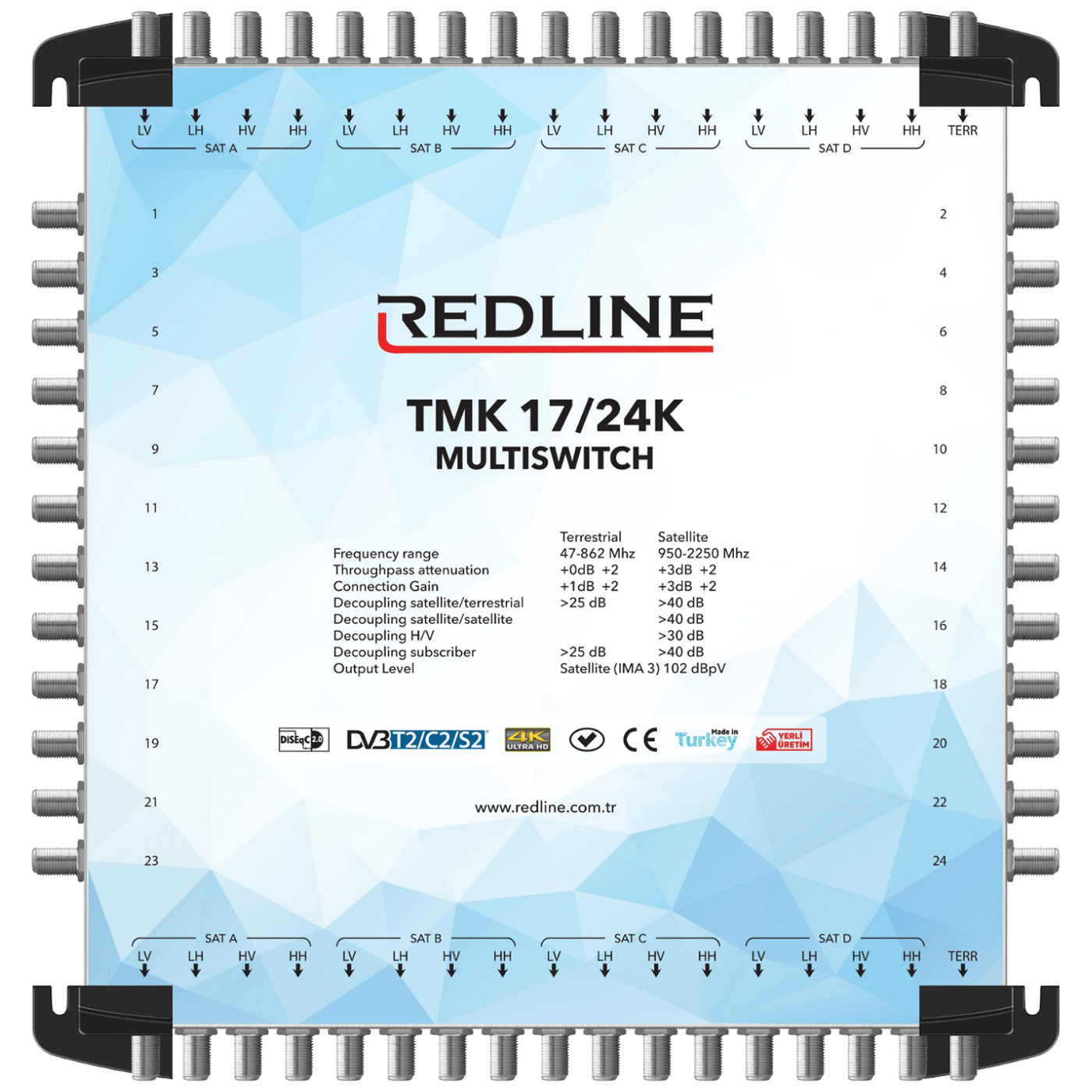 REDLINE Multišalter 4 satelita na 24 utičnice,kaskadni(bez adaptera) - TMK 17/24K
