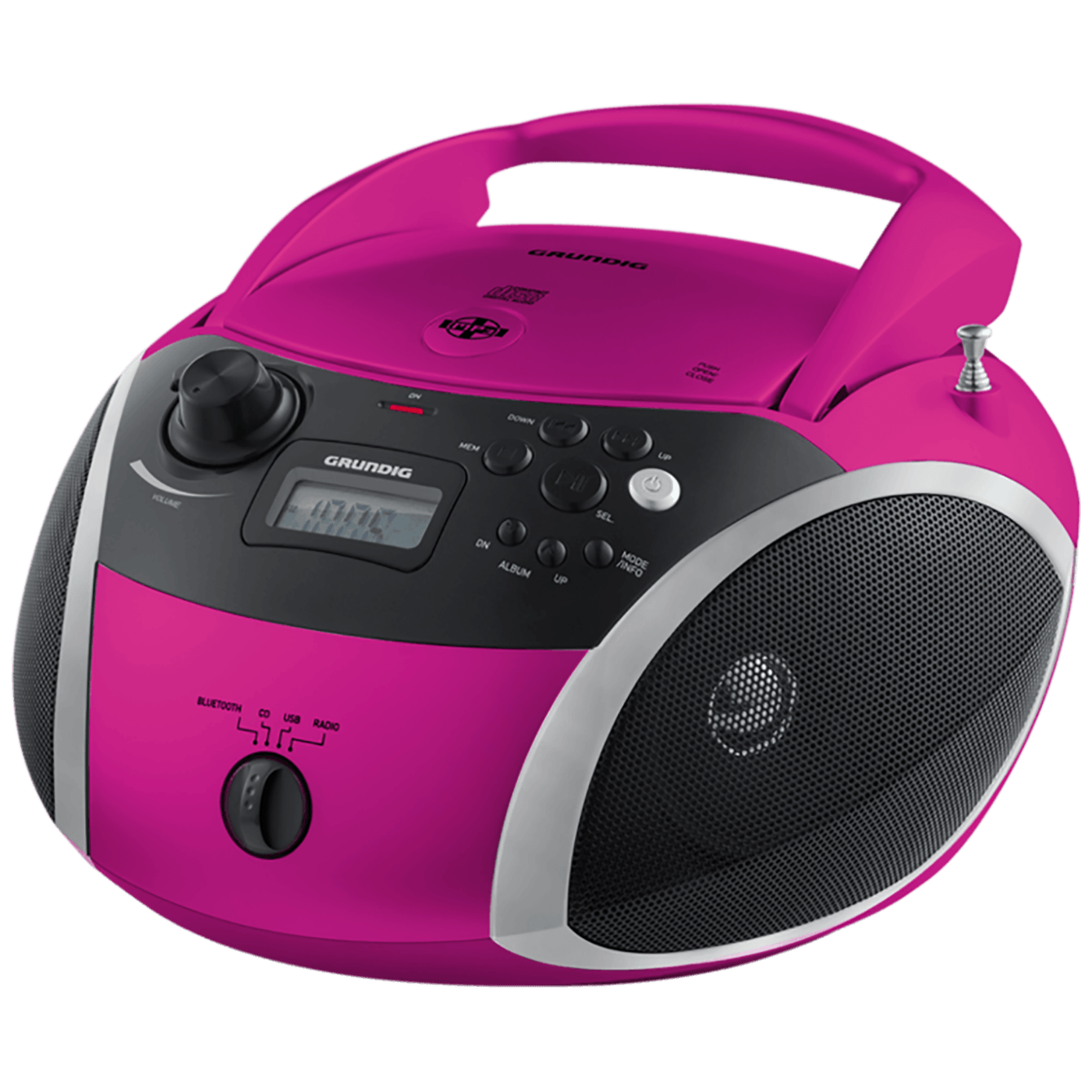 Grundig Radio prijemnik, CD player, Bluetooth - GRB 3000 BT Pink / Srebrena