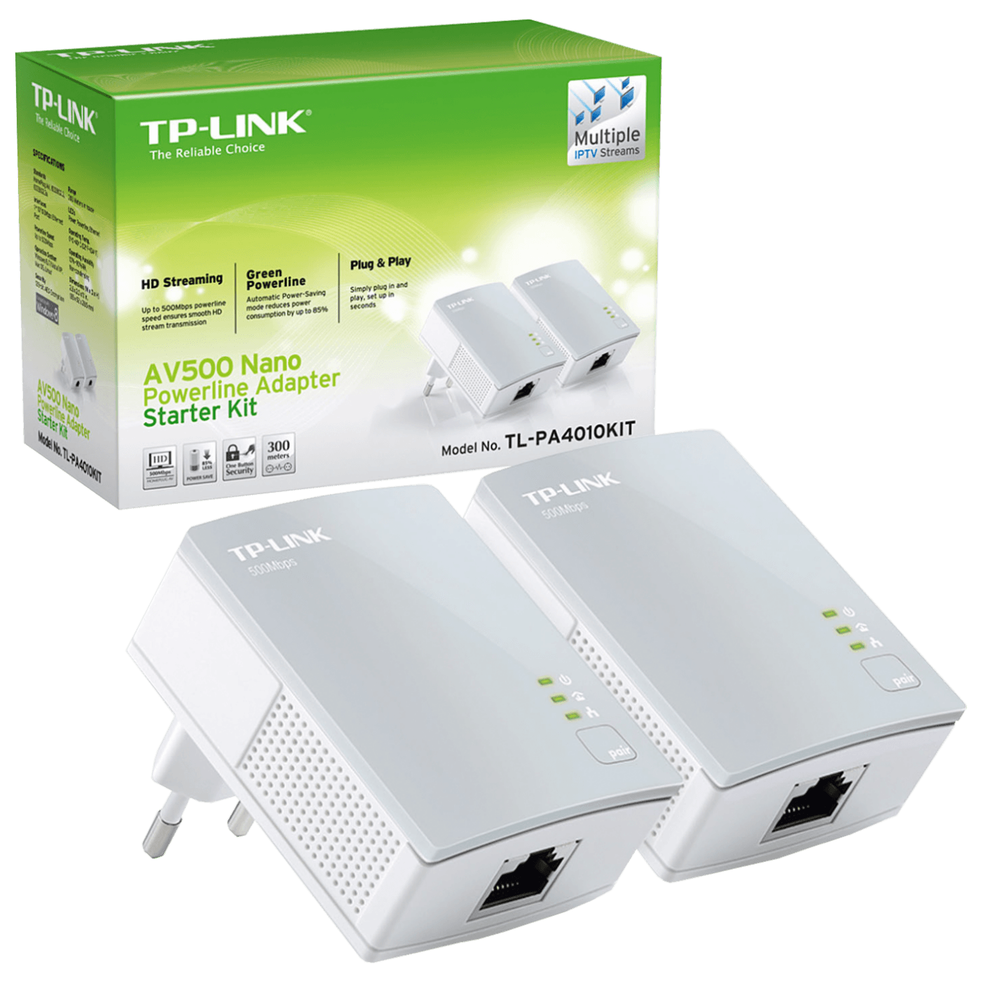TP-LINK Mrežna strujna utičnica 600Mbps, set 2 kom - TL-PA4010KIT