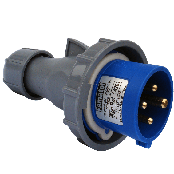 Famatel Utikač 16A, 220-240V, 3 polni (3P+T), H9,IP67 - 14201