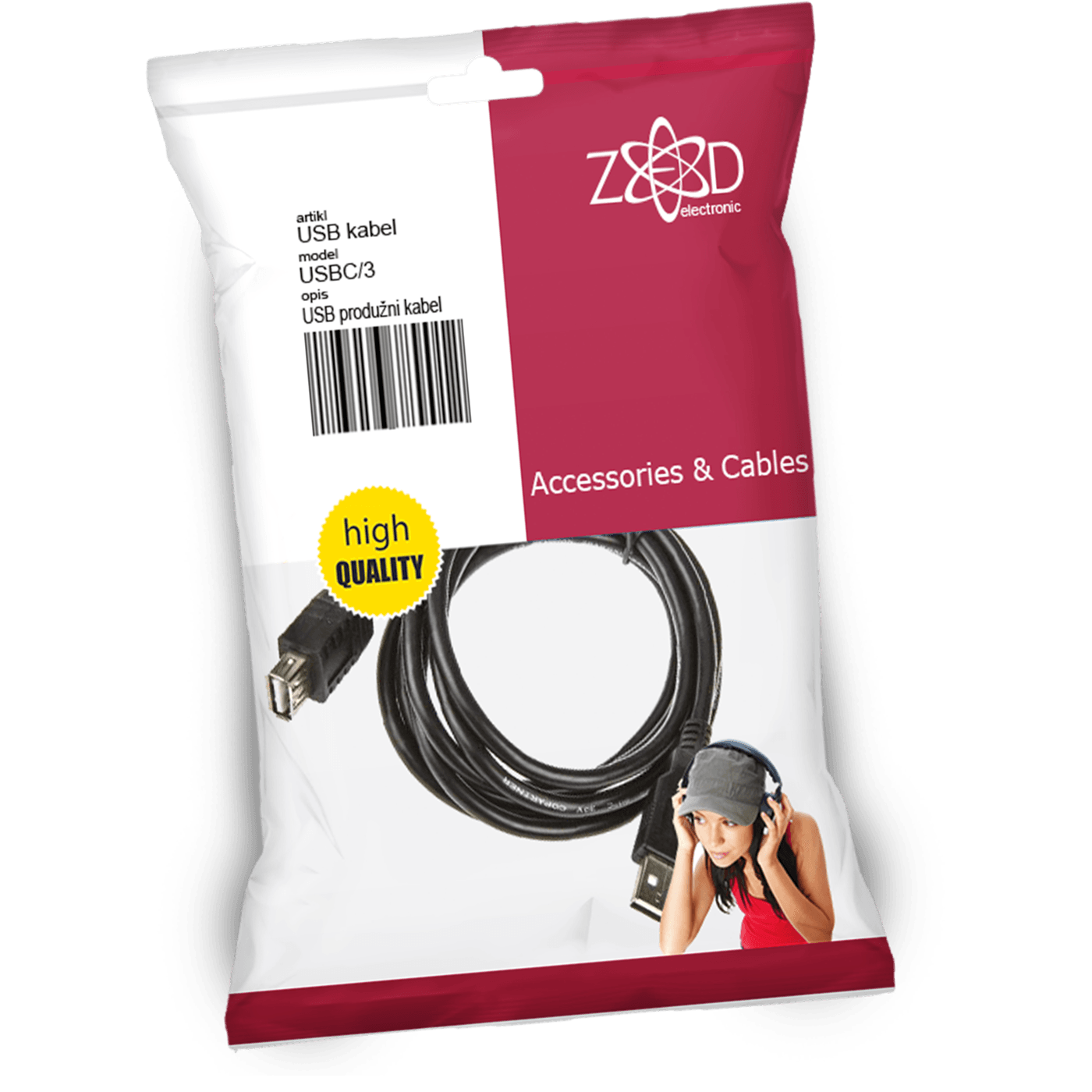 ZED electronic USB 3.0 produžni kabl,  dužina 3.0 metra - USBC/3