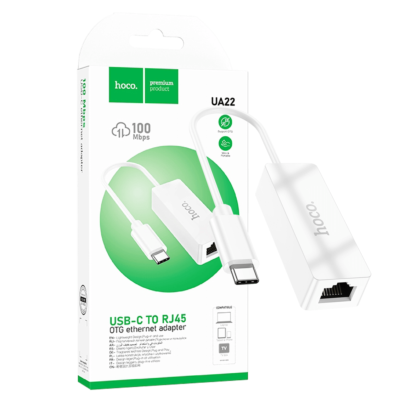 hoco. Adapter USB type C na LAN - UA22 type C