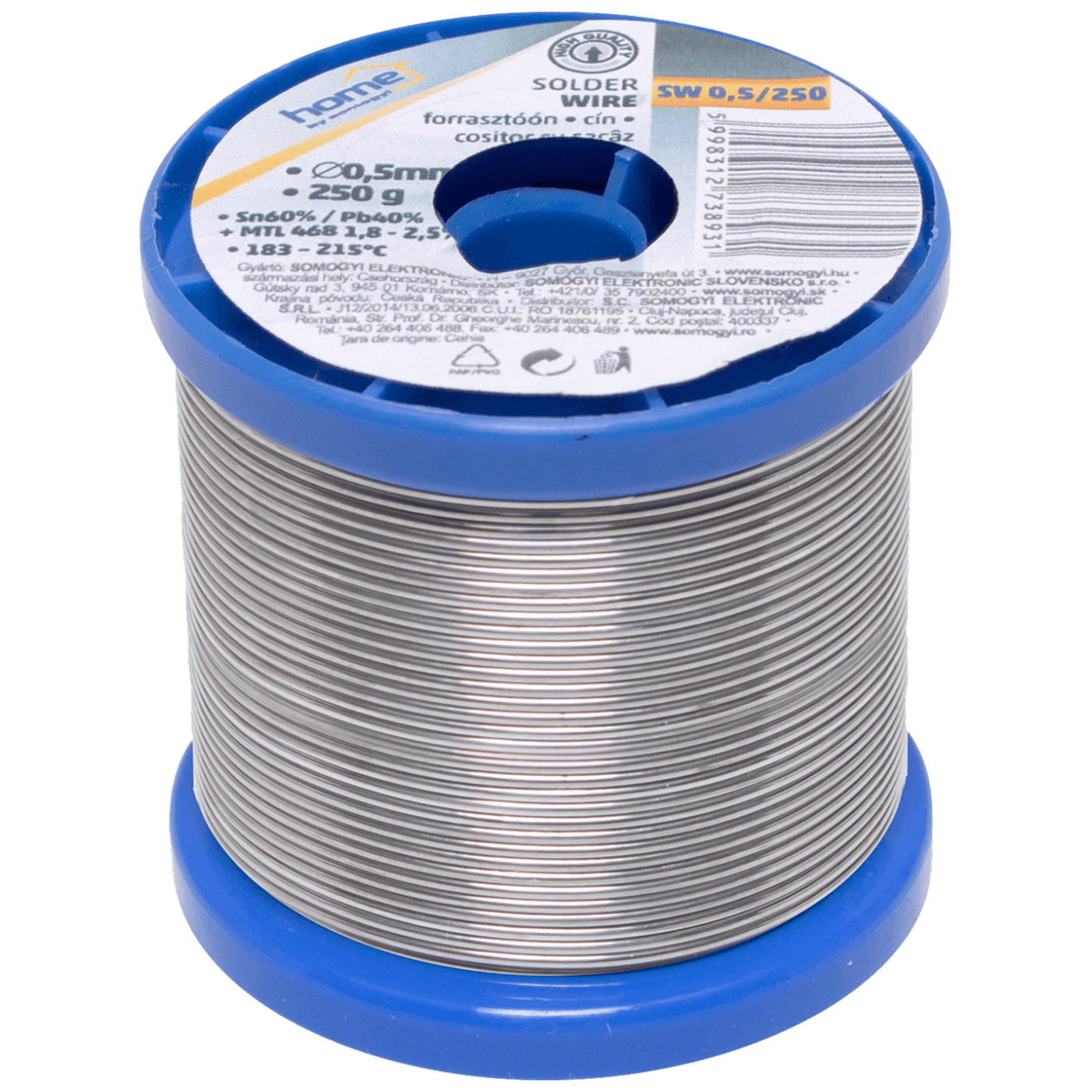 SMA Tinol za lemljenje, Ø 0.5 mm, 250g - SW 0.5 /250