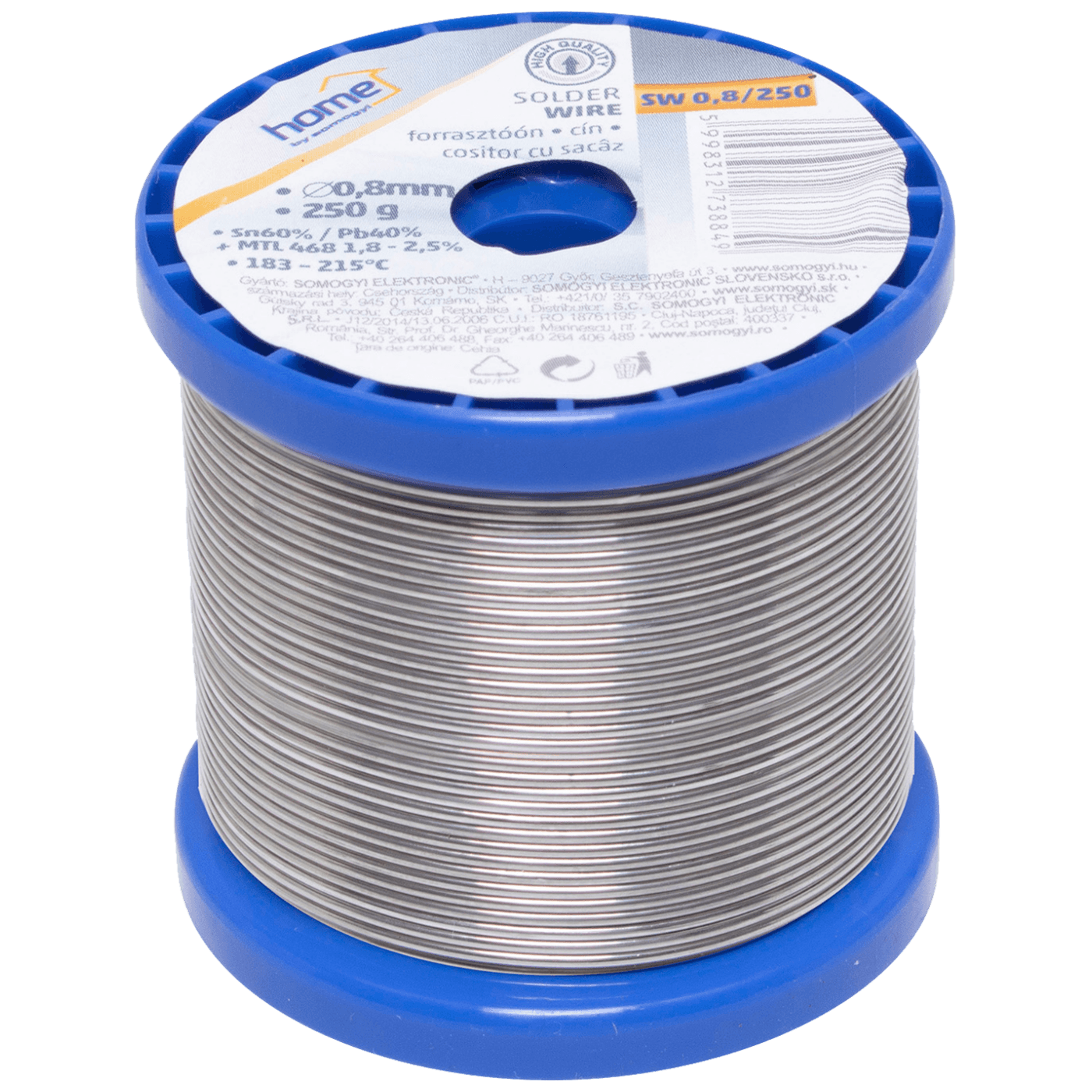 SMA Tinol za lemljenje, Ø 0.8 mm, 250g - SW 0.8/250