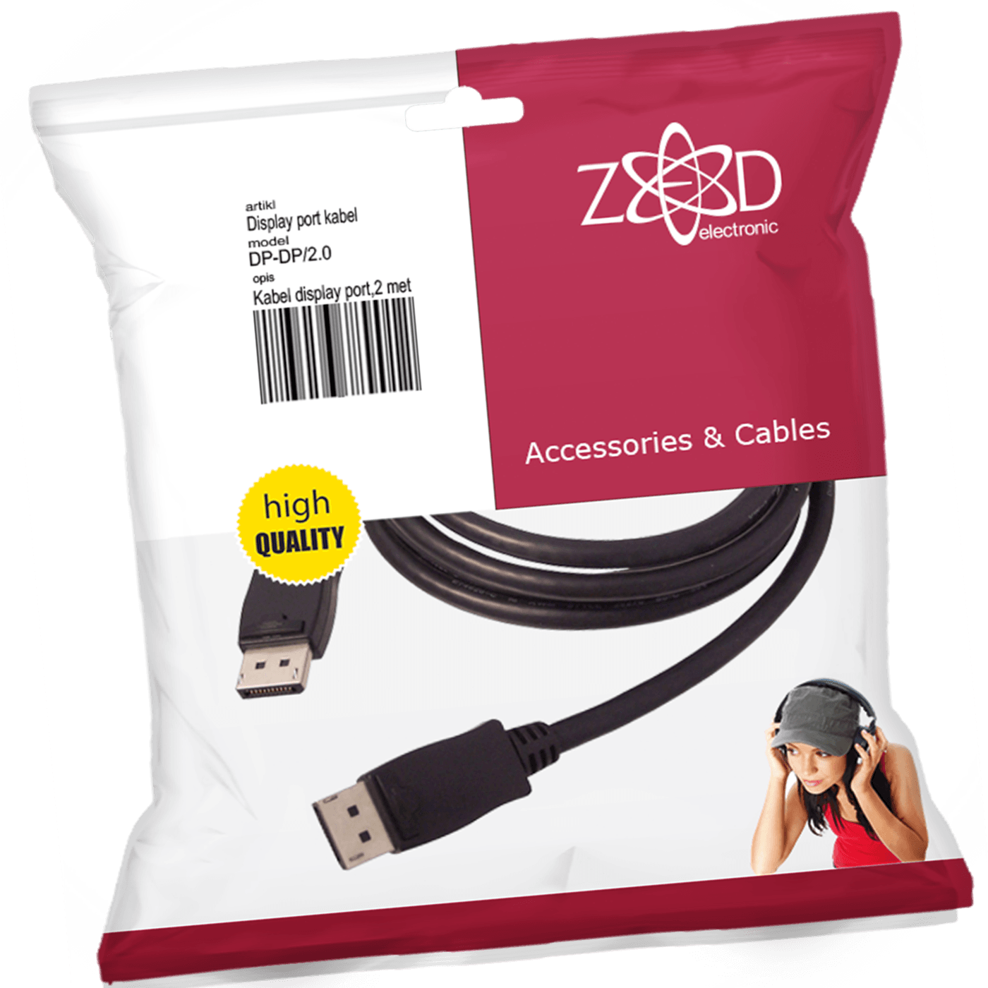 ZED electronic Kabl display port na display port, dužina 2.0 m - DP-DP/2.0