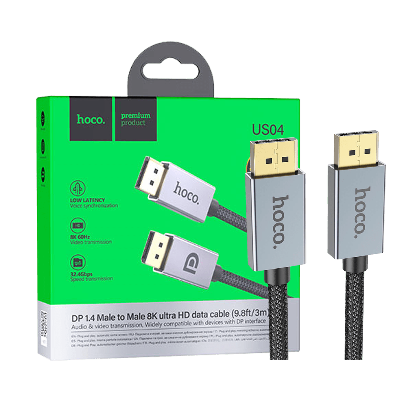 hoco. Kabl display port na display port, US04, 3 met - US04 3M