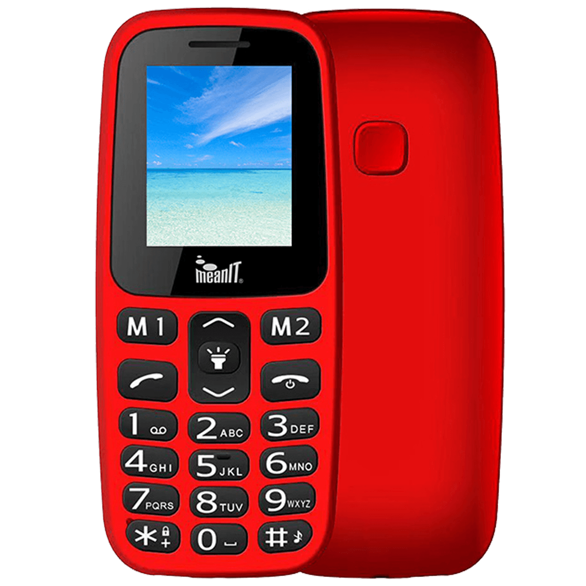 MeanIT Mobilni telefon, 1.77" zaslon, Dual SIM, BT, SOS tipka - VETERAN I MOBILNI TELEFON-CRVENI