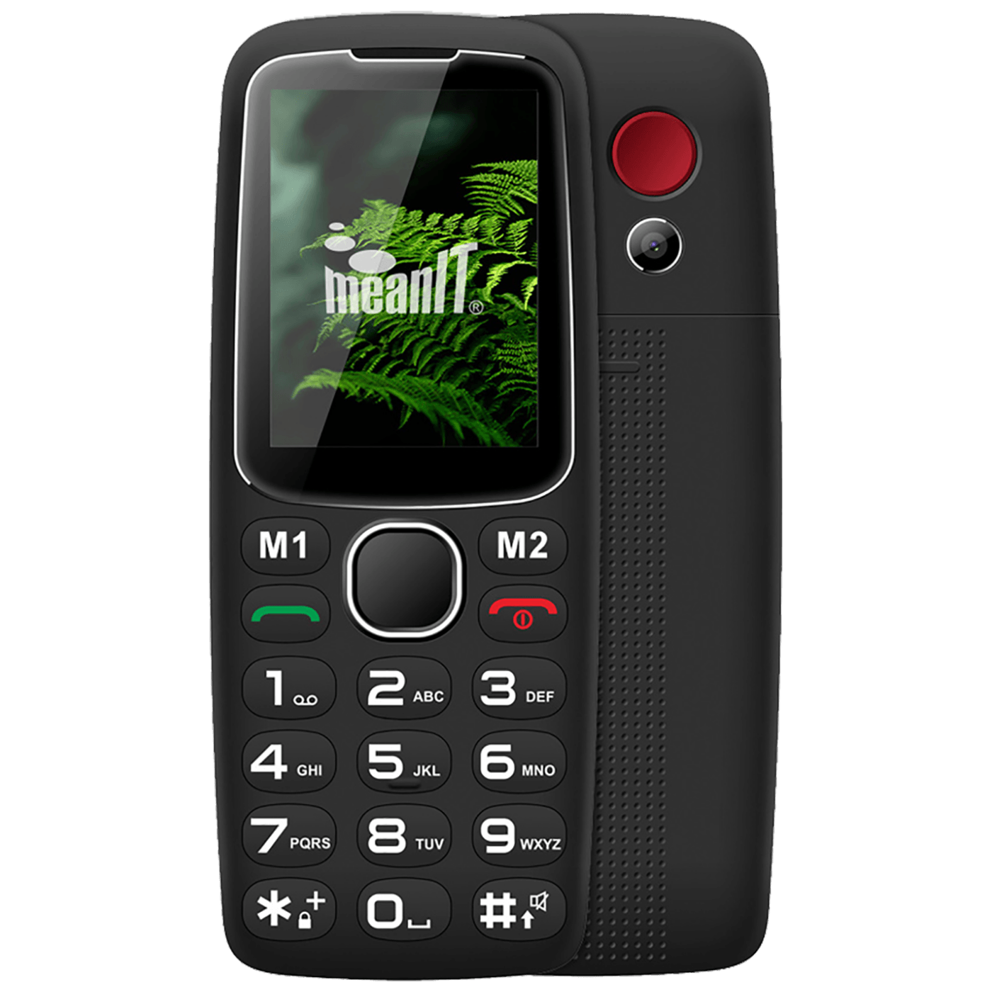 MeanIT Telefon mobilni, 2.4" zaslon, BT, SOS tipka, crni - Senior 10, Crni