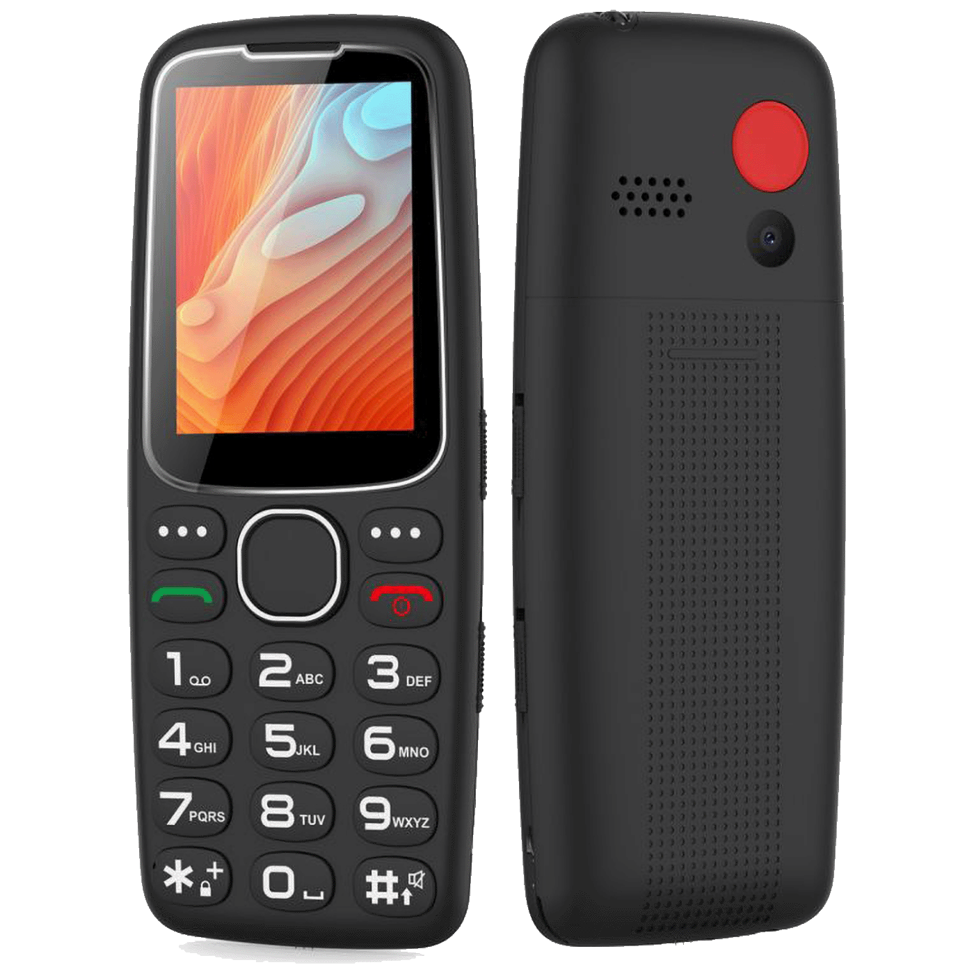MeanIT Telefon mobilni, 2.4" zaslon, SOS tipka, crni - Senior 10 Plus, Crni