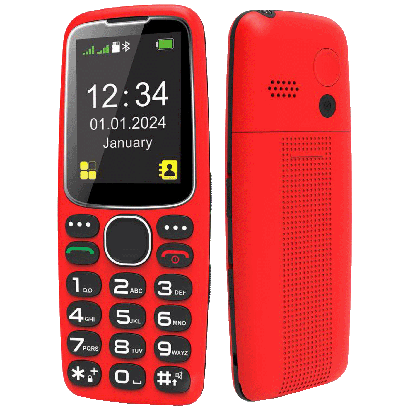 MeanIT Telefon mobilni, 2.4" zaslon, SOS tipka, crveni - Senior 10 Plus, Crveni