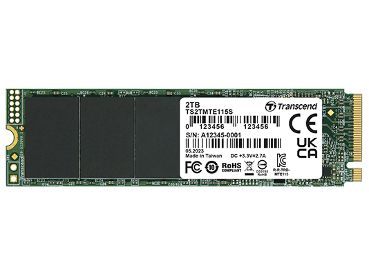 Transcend SSD 2TB M.2 NVMePCIe Gen3 x4,3,200/1,900 MB/s