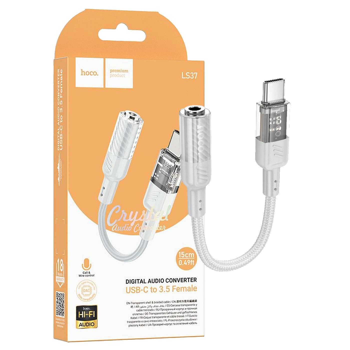 hoco. Adapter za slušalice, USB type C na 3.5 mm - LS37 Spirit USB-C