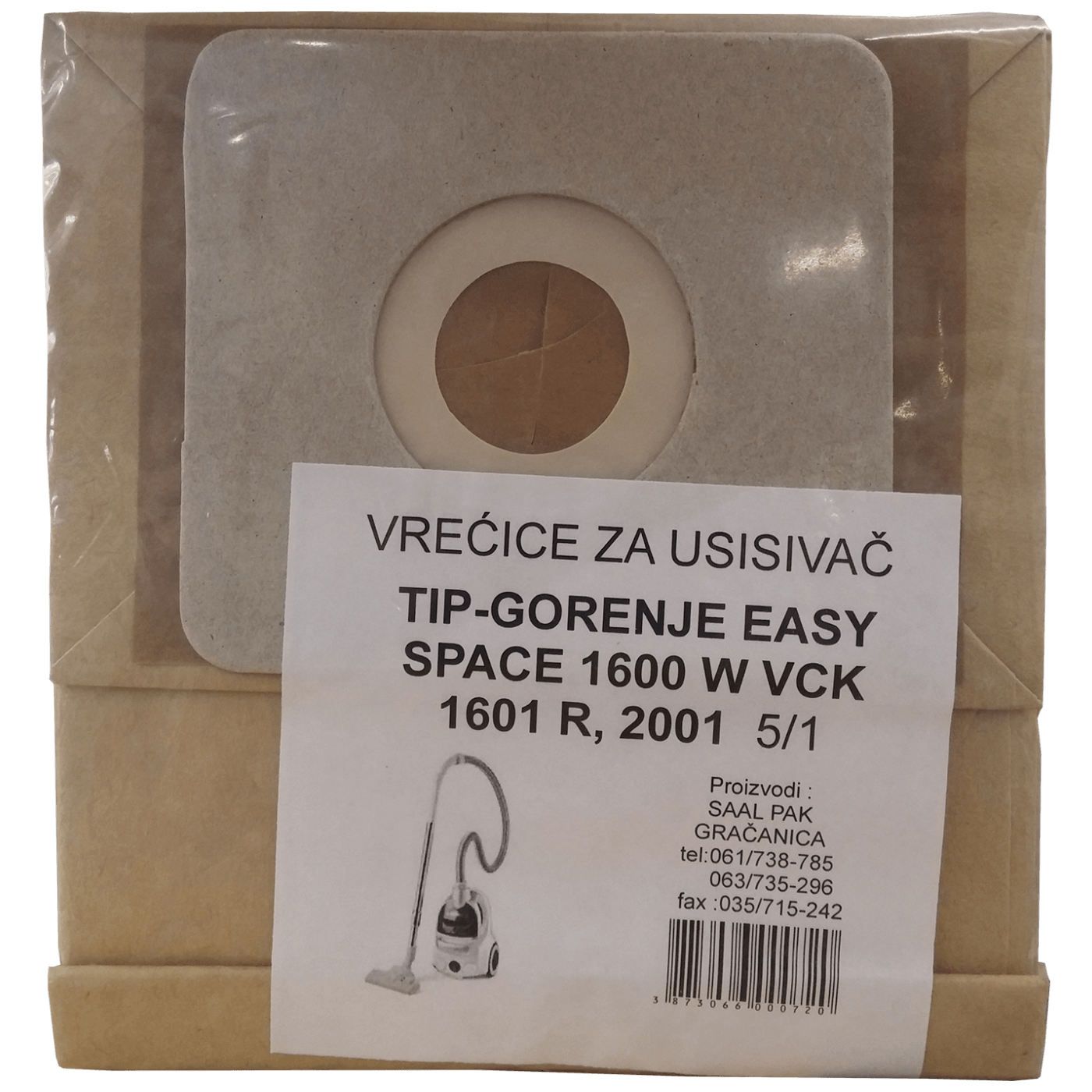 SAALPAK VREĆICE ZA USISIVAČ 5/1 EASY SPACE VCK 1600