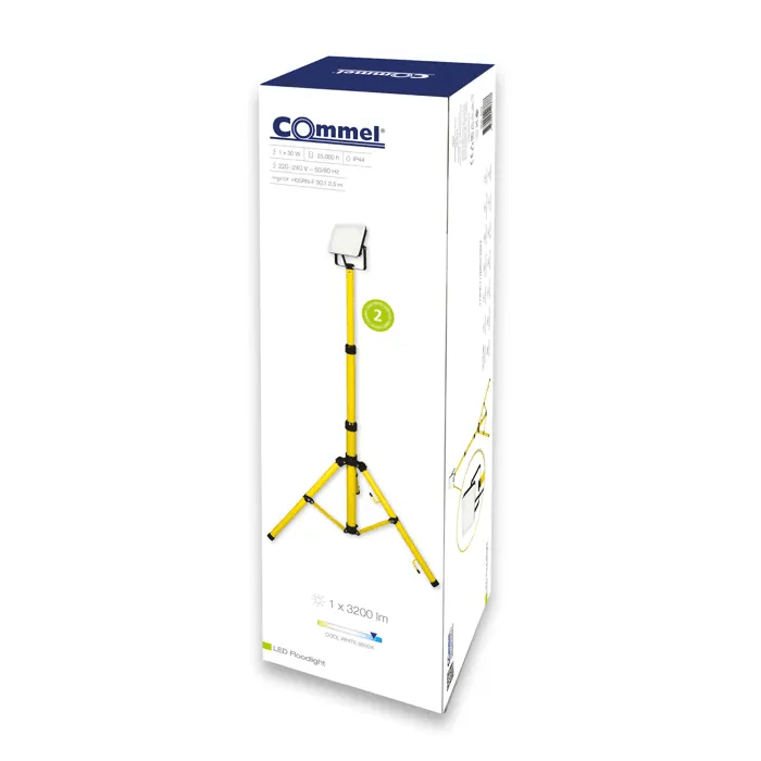 COMMEL LED REFLEKTOR NA STATIVU 30W, 6500K, S KABLOM 2,5M