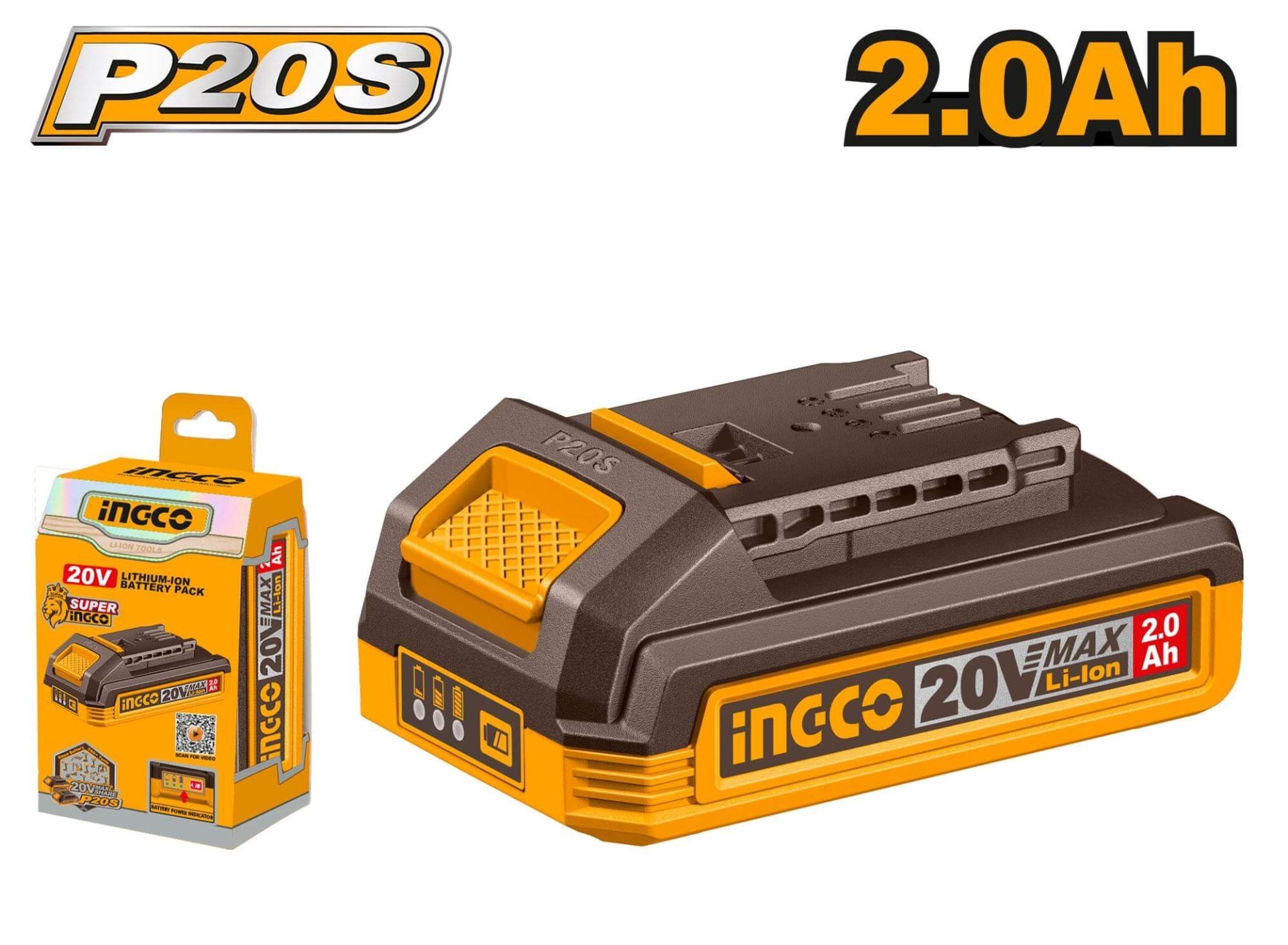 INGCO BATERIJA LI 2,0AH 20V FBLI2001