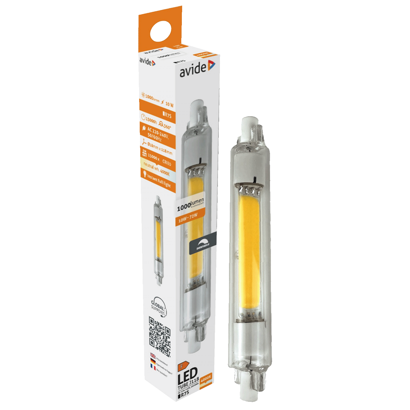 Avide Sijalica, R7S, LED 10W, 4000K, 230V AC, bijela svjetlost - ABR7SNW10W-CL-D