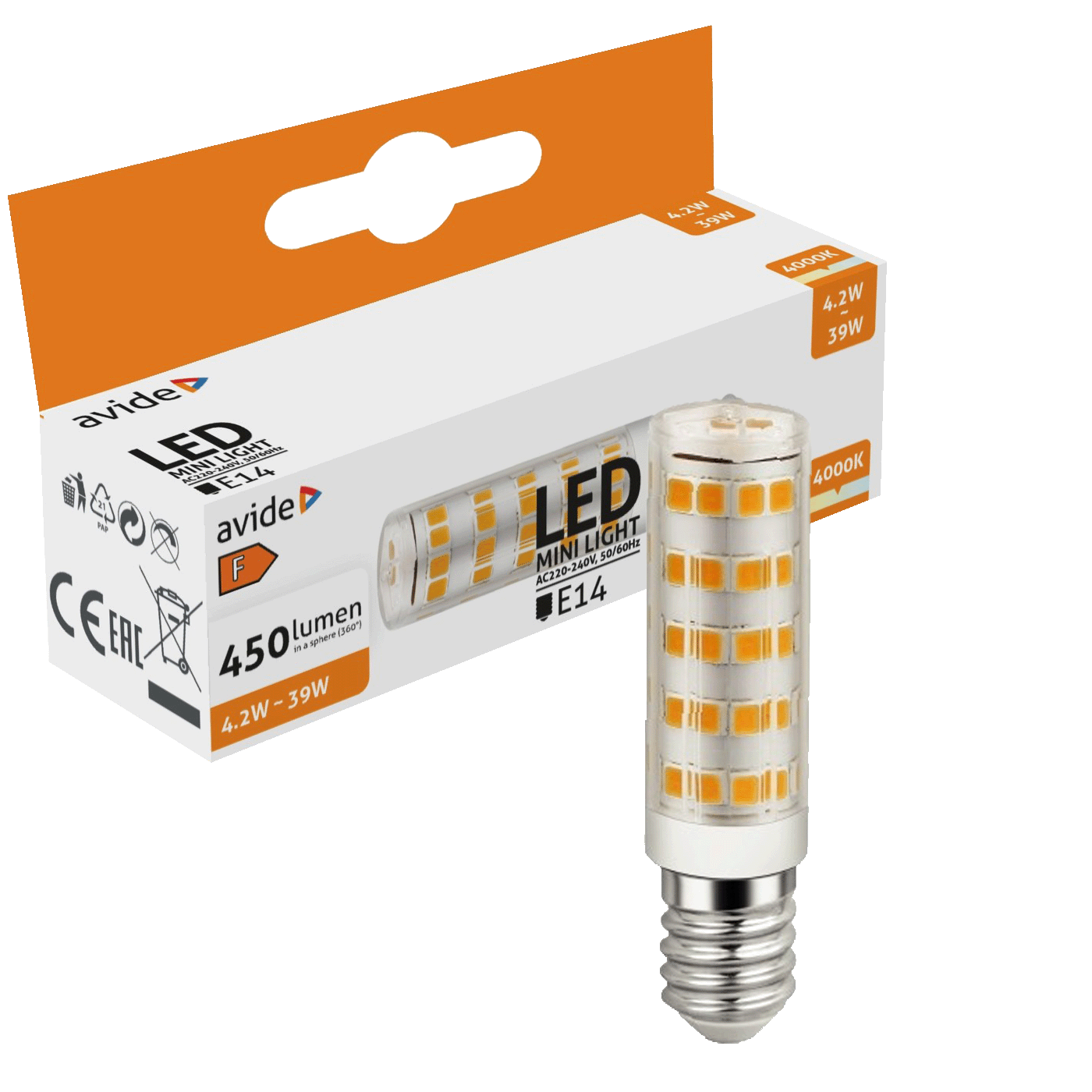 Avide LED sijalica, 4.2W, E14, 4000K, IP20 - ABJD14NW-4.2W-B