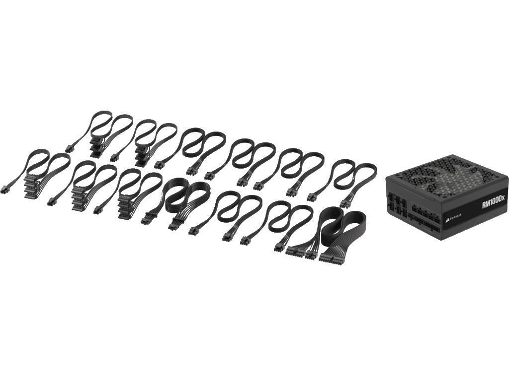 Corsair PSU 1000W RM1000xGold, Fully Modular, 12V-2x612xSATA, 4xPCIe, ATX 3.1, PCIe 5.1