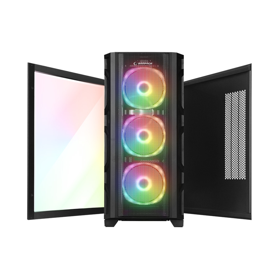 0124244_kuciste-gaming-rampage-master-mesh-tempered-glass-vertical-vga-holder-4argb-fan-hub-e-atx