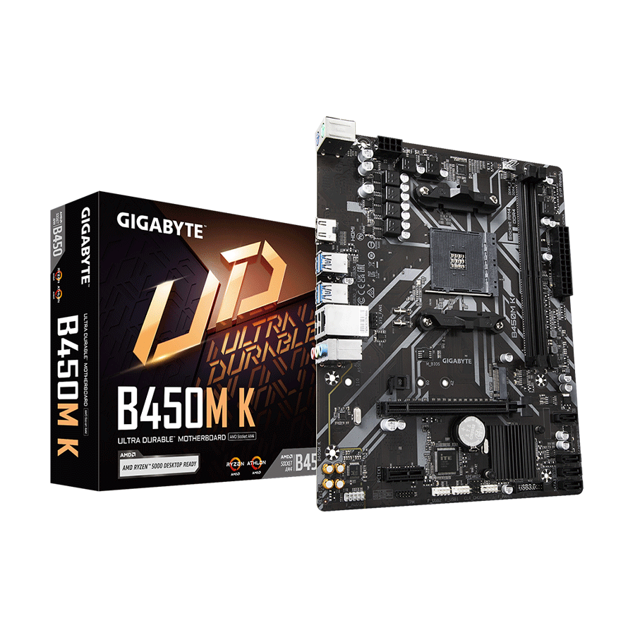Gigabyte MB B450M K G20 AM4; 2xDDR4 up to 64GB/3600MHz 1xM.2,4xSATA,2xPS/2,6xUSB,HDMI,