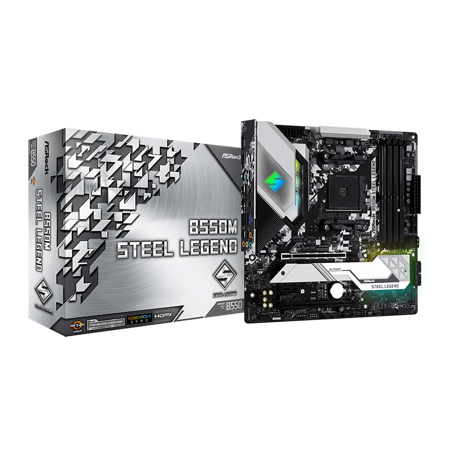 ASROCK MB B550M STEEL LEGEND AMD B550;AM4;4xDDR4;RAID HDMI,DP;micro ATX