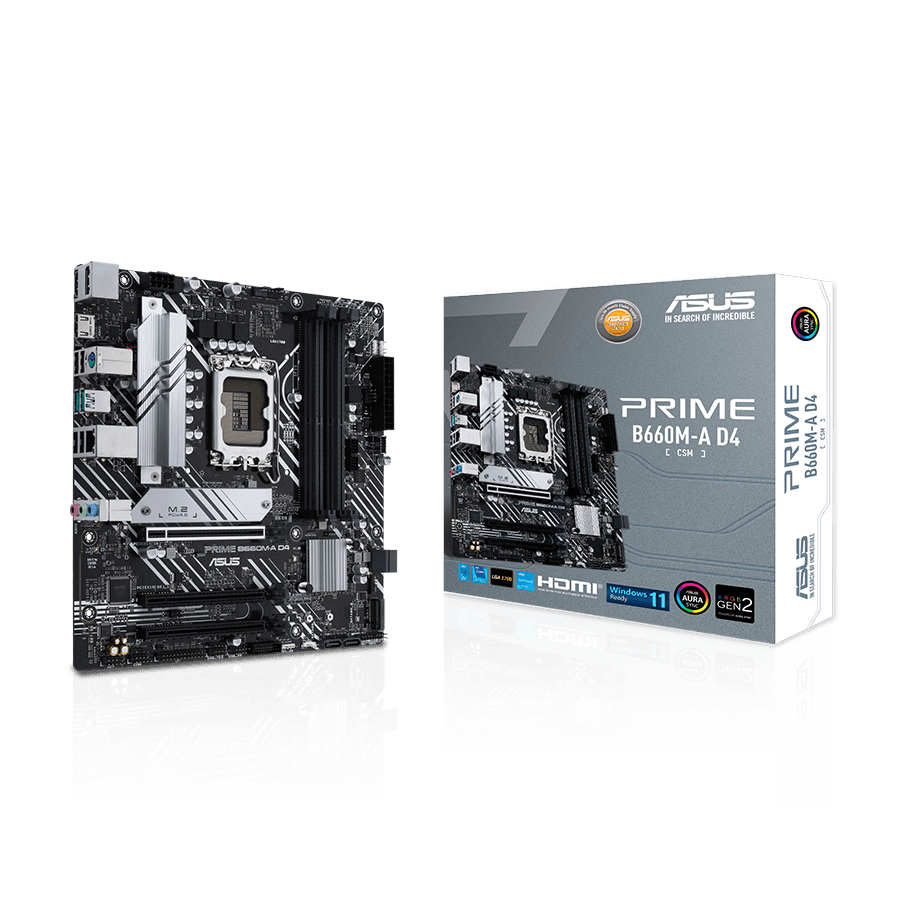 ASUS MB PRIME B660M-A D4-CSM Intel B660, LGA 1700, 4xDDR4 2xHDMI, DP, RAID micro ATX