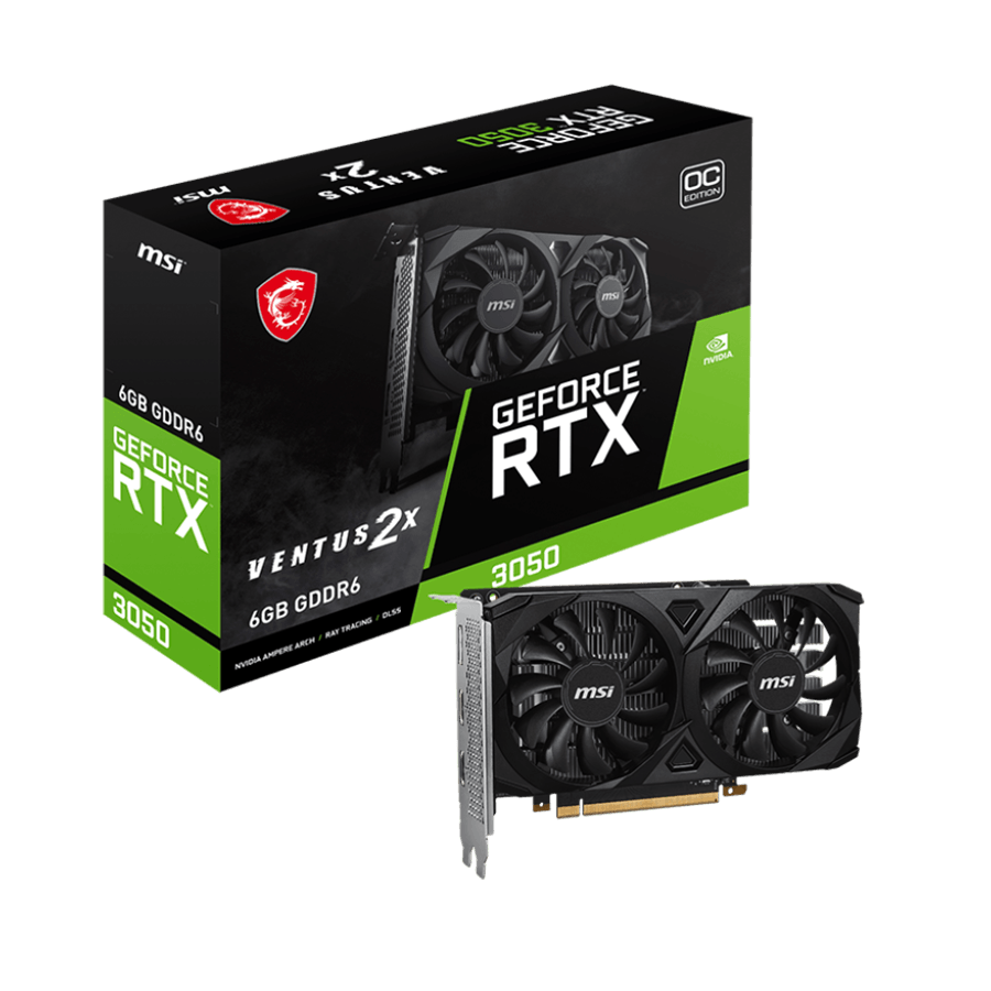 VGA MSI NVIDIA GeForce RTX 3050 VENTUS 2X 6G OC 6GB GDDR6/96bit, 1xDP, 2xHDMI