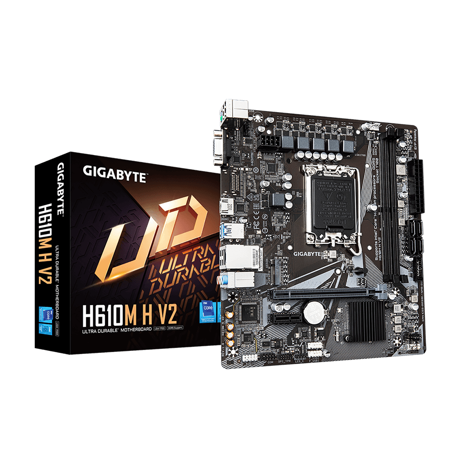 Gigabyte MB H610M H V2 G10, LGA1700; 2xDDR5 up to 96GB 1xM.2; 4x SATA, HDMI, 1xPS2; 6xUSB
