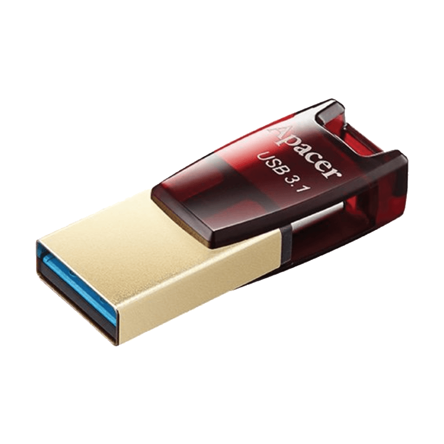 USB memory stick APACER FD 64GB Type-C/TypeA 3.2 OTG AH180 Red AP64GAH180R-1