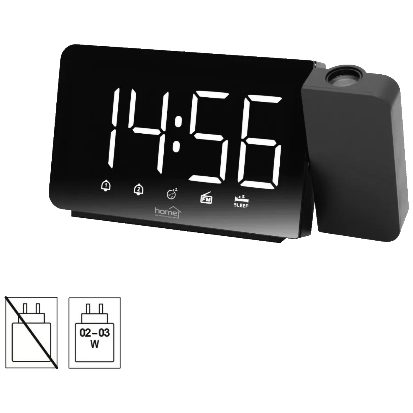 home Sat sa alarmom i projektorom, LED zaslon, FM radio - LTCRP03