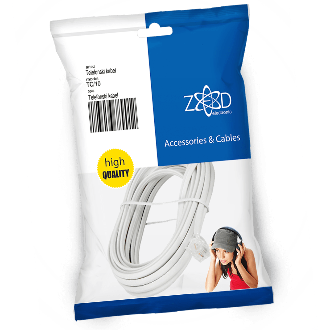 ZED electronic Telefonski kabl sa konektorima, dužina 10 metara - TC/10
