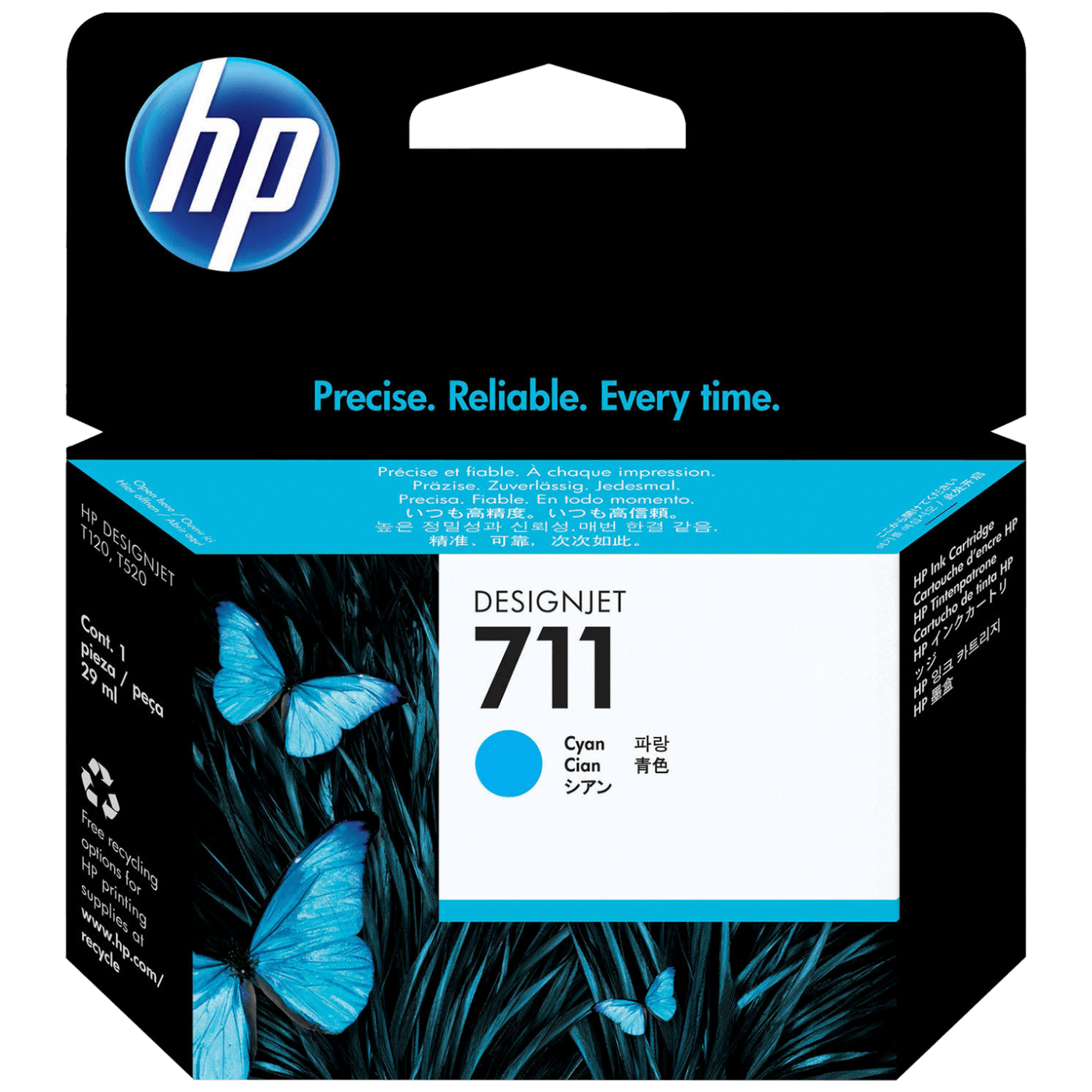 HP Tinta 711 ( CZ130A), 29 ml, cyan