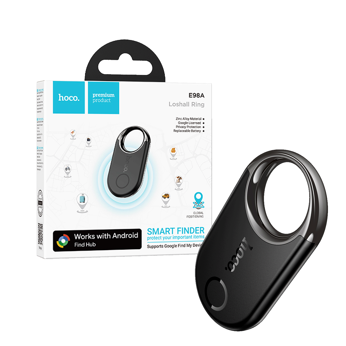 hoco. Inteligentni lokator uređaja, Google Find My Device - E98A Starry, Black