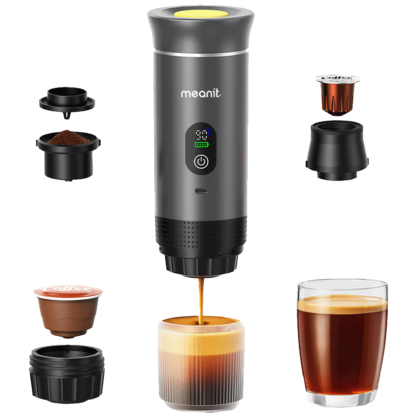 MeanIT Prijenosni aparat za espresso kafu, univerzalni 3-u-1 - Z01 Pro