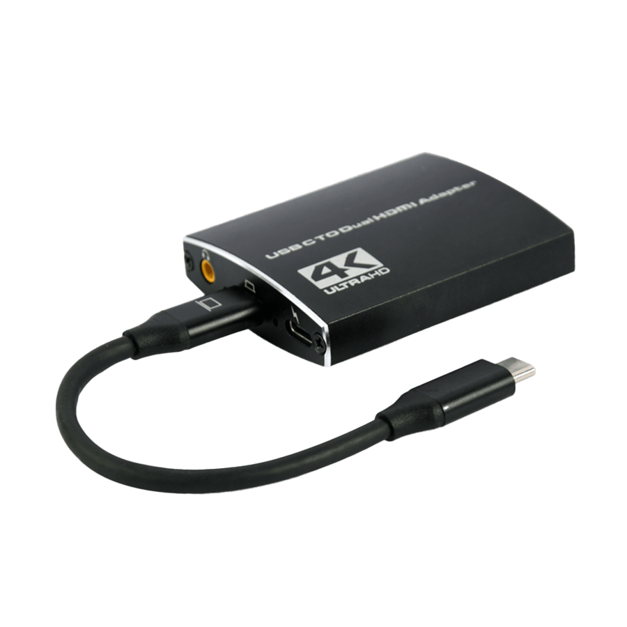 USB adapter Type-C to dual HDMI adapter, 4K 60Hz, black, GEMBIRD, A-CM-HDMIF2-01