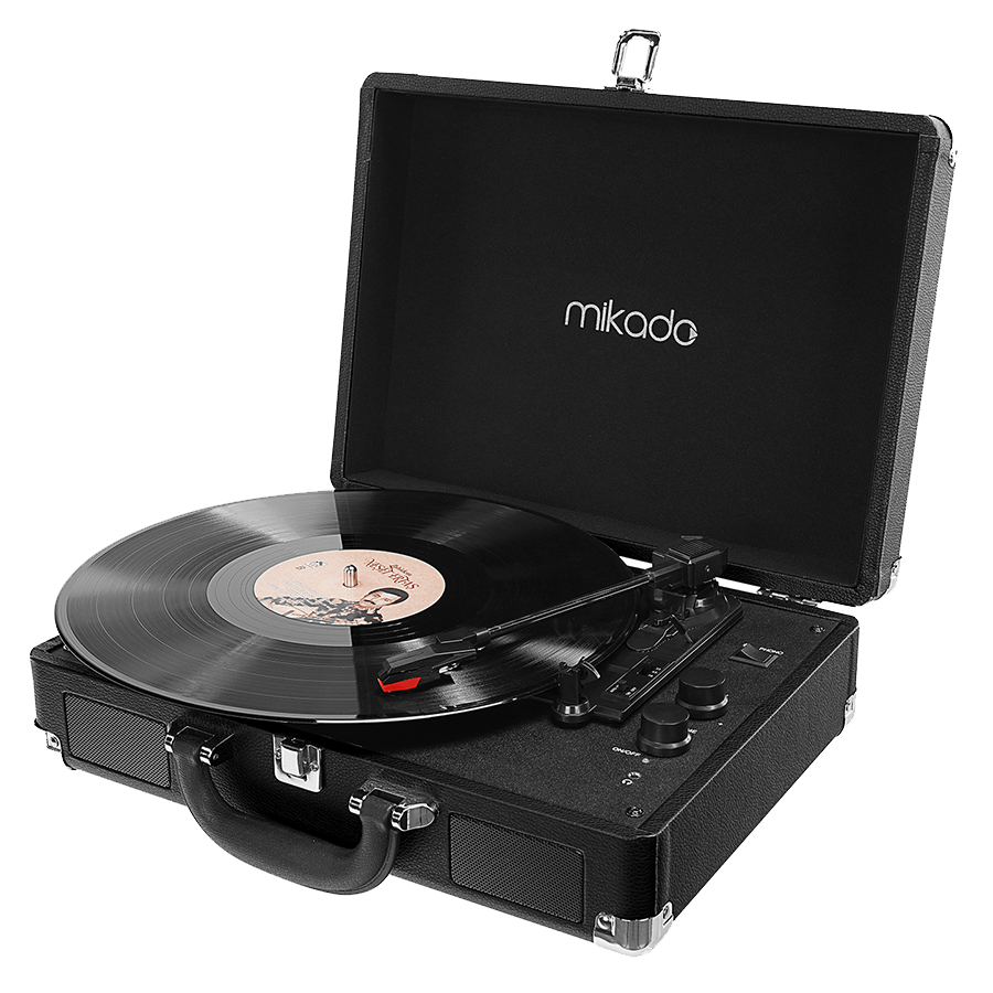 Gramofon Mikado Nostalgia MN-P317 Black Turntable + Rca + Bluetooth Supported Music Box, 22397