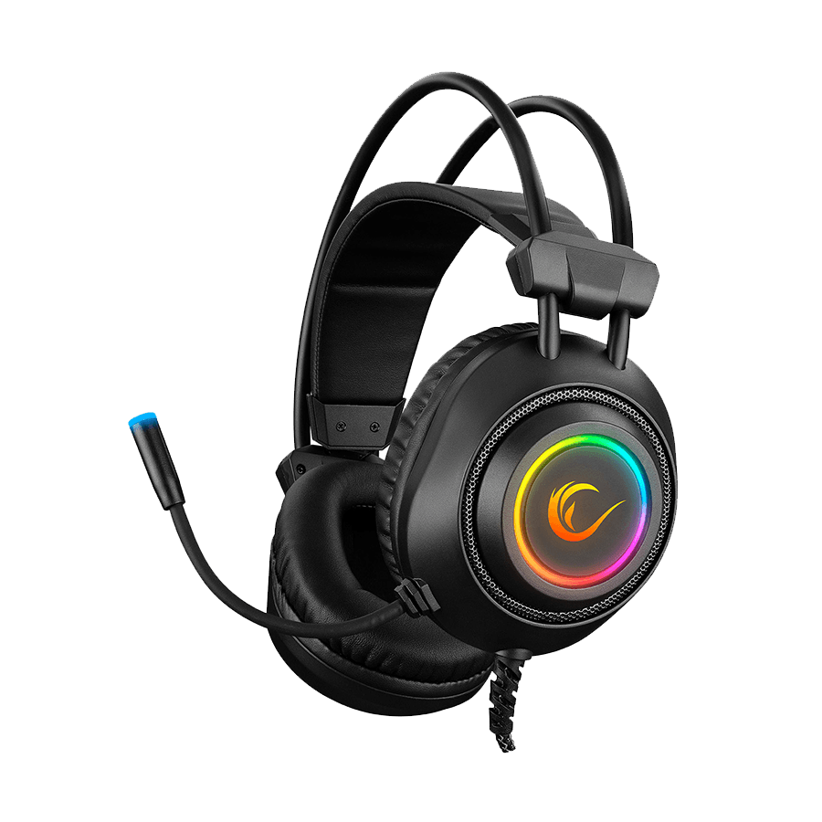 Slušalice sa mikrofonom gaming RAMPAGE RM-K19 RAGING PLUS Black USB 7.1 Version RGB Led Gaming Headset with Microphone, 32915