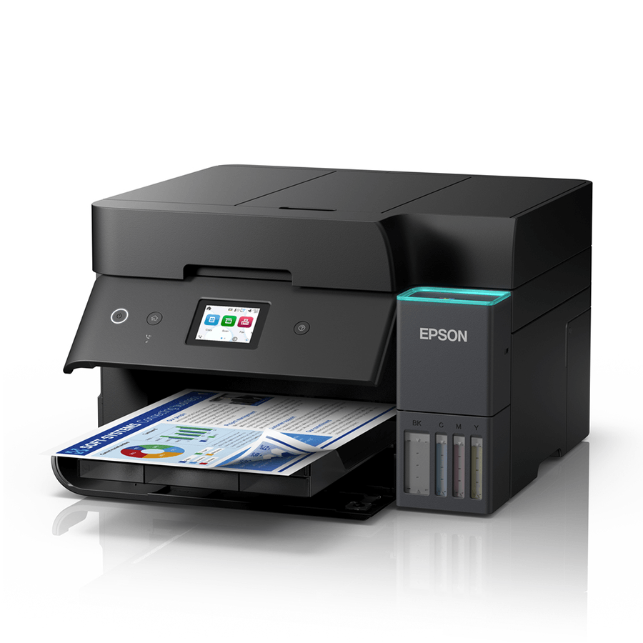 Printer EPSON EcoTank L6390 print/scan/copy/fax Rez.4.800 x 1.200 dpi. 35str/min Monokrom.23str/min Colour. ADF.Duplex.USB, LAN.WiFi. tinte br.101