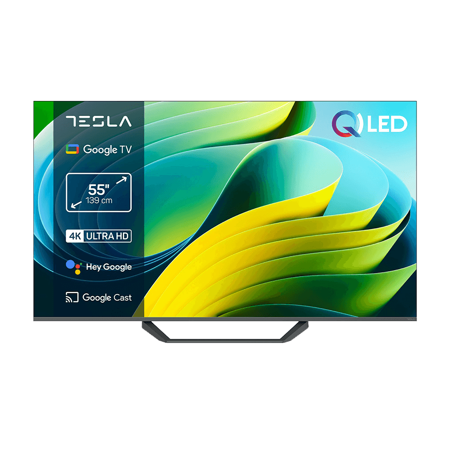 TESLA QLED TV 55" Q55E655GUS UHD Google TV, DVB-T/T2/C/S/S2;HDMIx3:USBx2:CI;2x12W Box Zvucnici