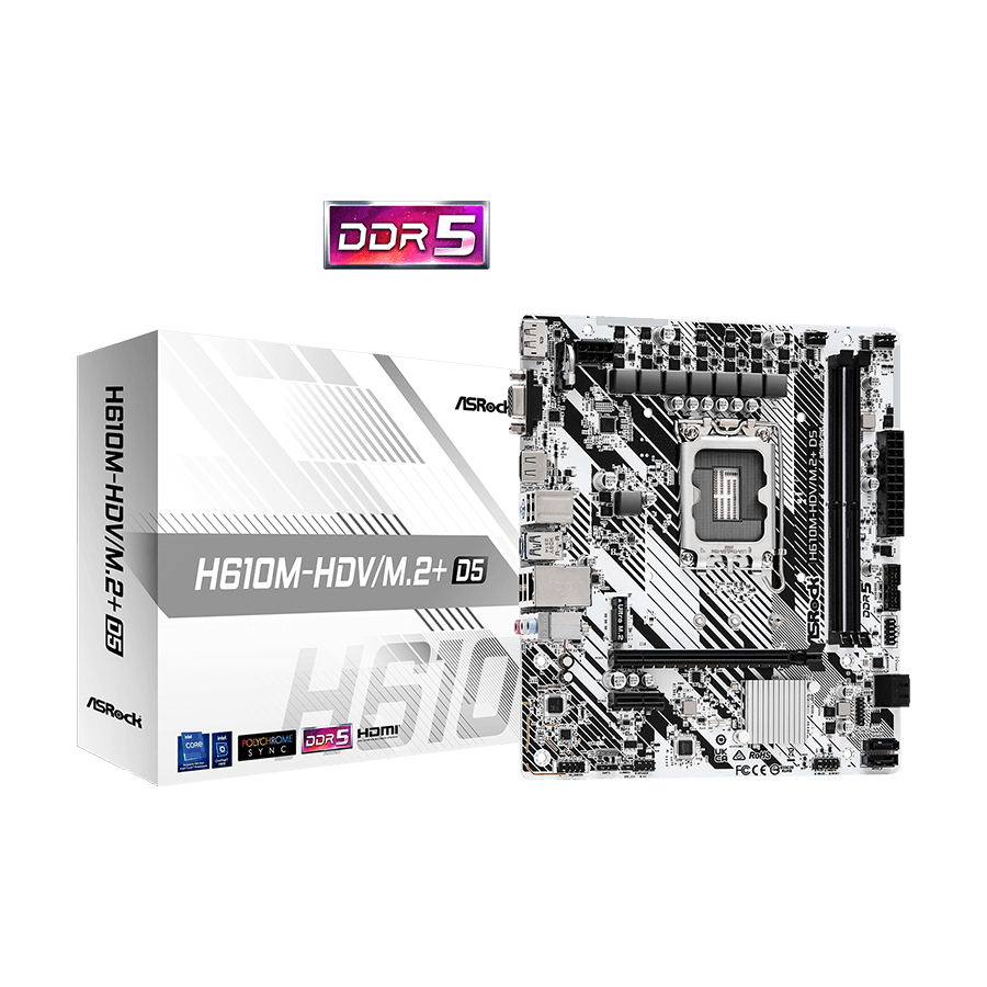 ASROCK MB H610M-HDV/M.2+ D5 Intel H610;2xDDR5;VGA,HDMI,DP micro ATX, H610M-HDV/M.2PLUSD5