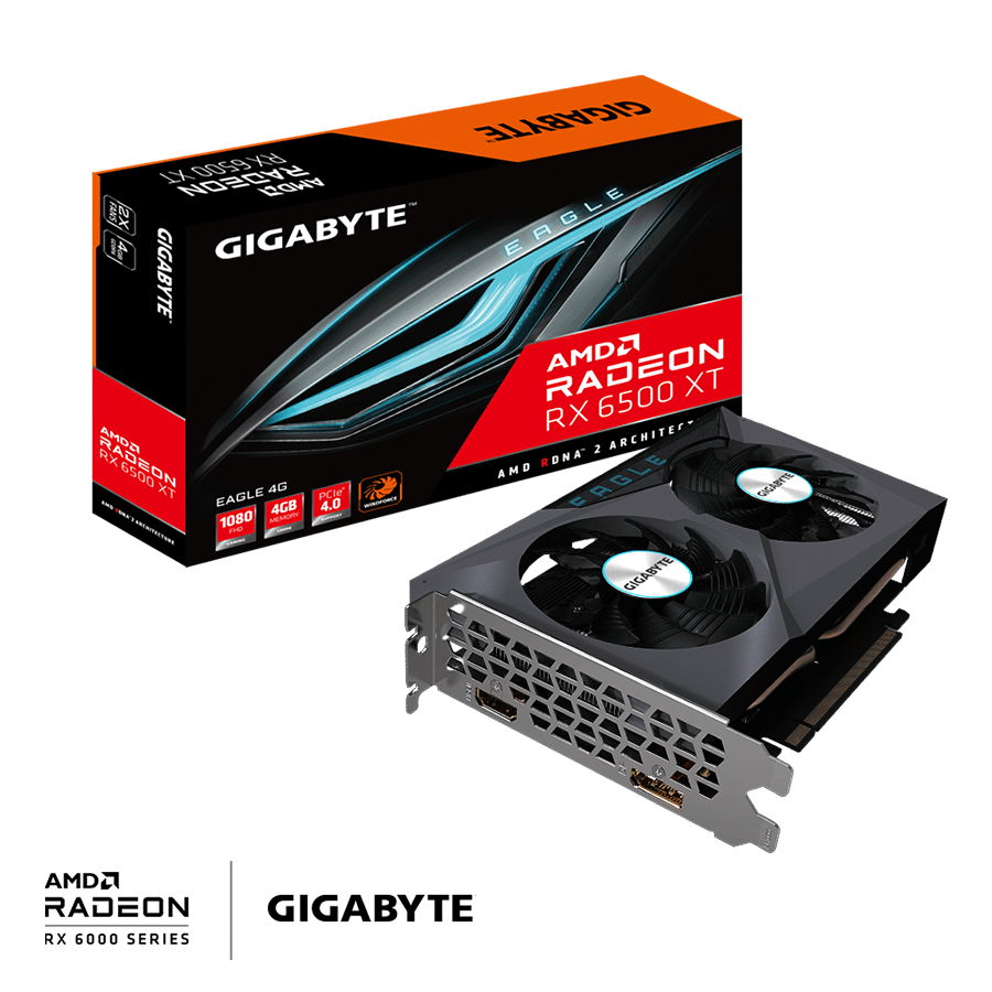 Gigabyte VGA RX 6500 XT Eagle; 4GB GDDR6 64bit; HDMI,DP; GV-R65XTEAGLE-4GD G1