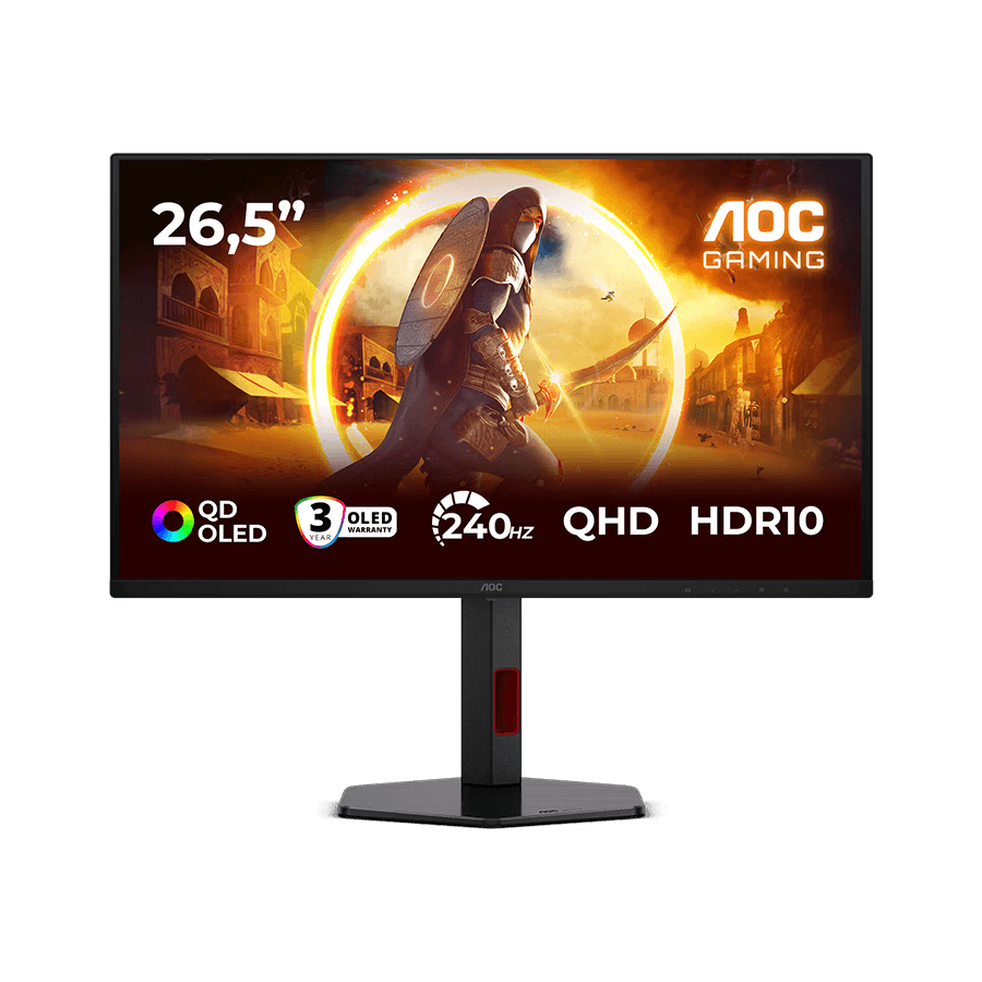 AOC Monitor LED Q27G4ZDR Gaming 27" QD - OLED 2560x1440 2H 240Hz PiP+PbP Full ERGO USB Hub DP HDMI 3y